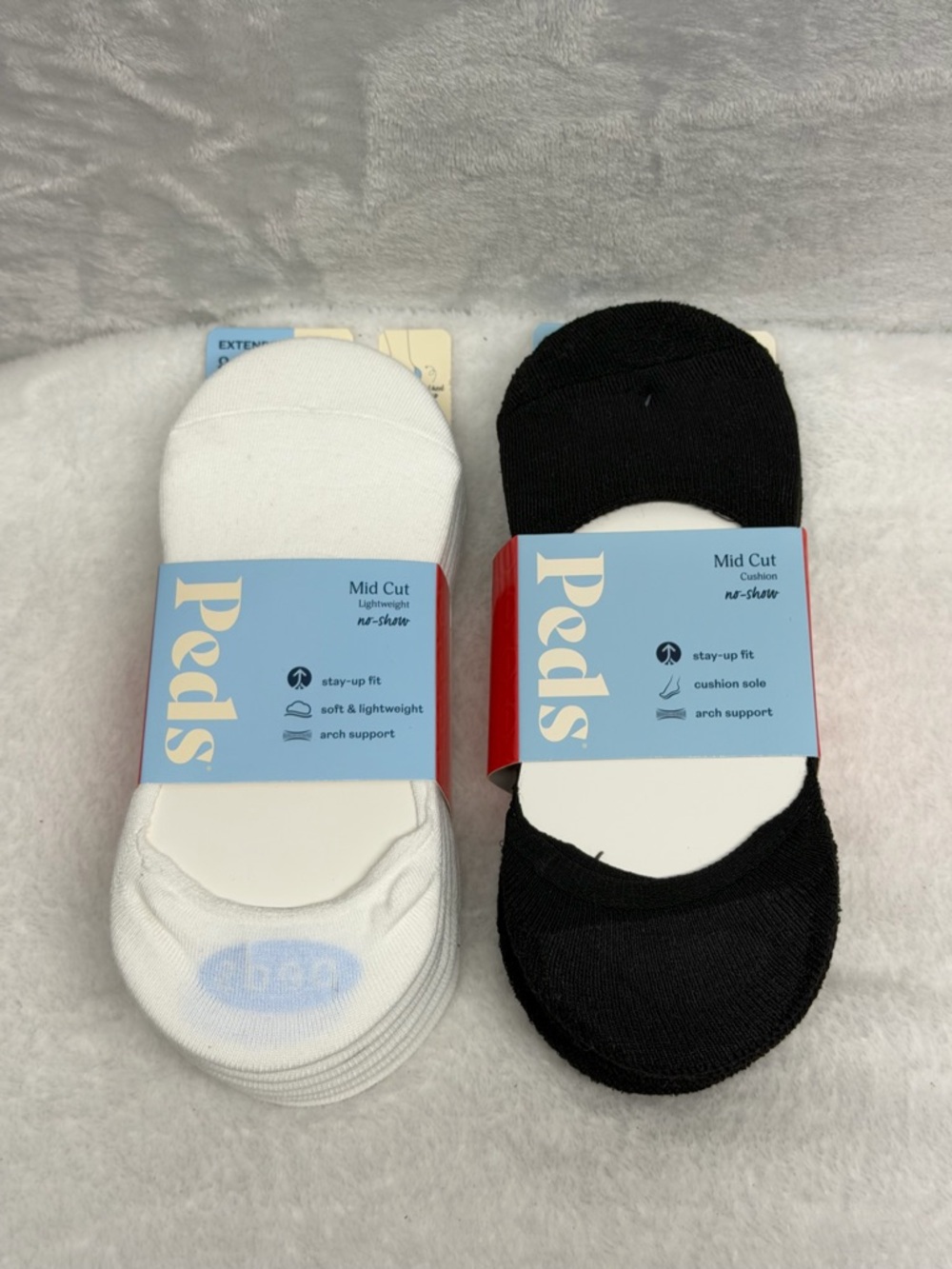 No Show Socks Women Bundle Black White Mid Cut Cushioned Lightweight Comfort
